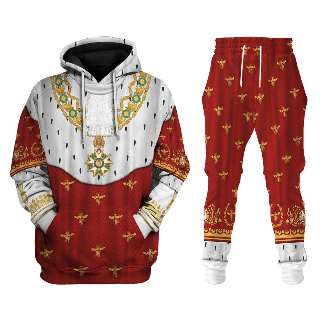 Gearhomie Napoleon I in Coronation Robes Costume All Over Print Hoodie Sweatshirt T-Shirt Tracksuit - Gearhomie.com