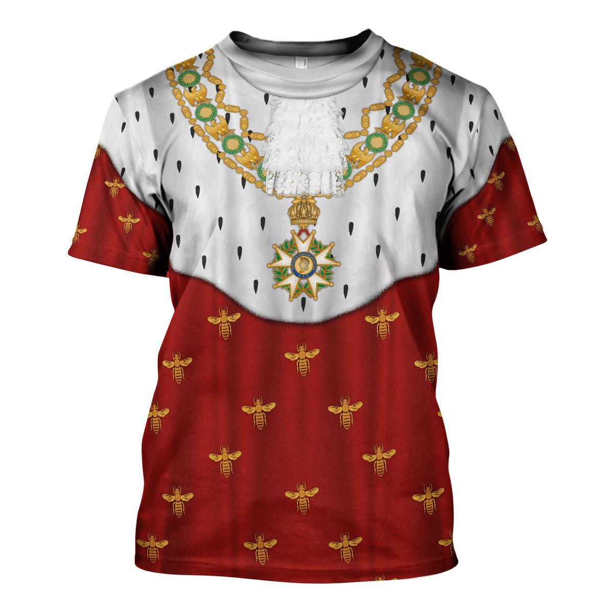 Gearhomie Napoleon I in Coronation Robes Costume All Over Print Hoodie Sweatshirt T-Shirt Tracksuit - Gearhomie.com