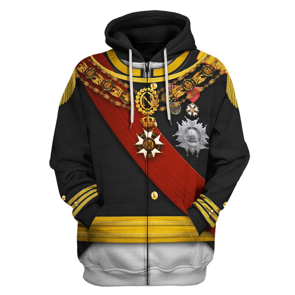 Gearhomie Napoleon III in Coronation Robes Uniform All Over Print Hoodie Sweatshirt T-Shirt Tracksuit - Gearhomie.com