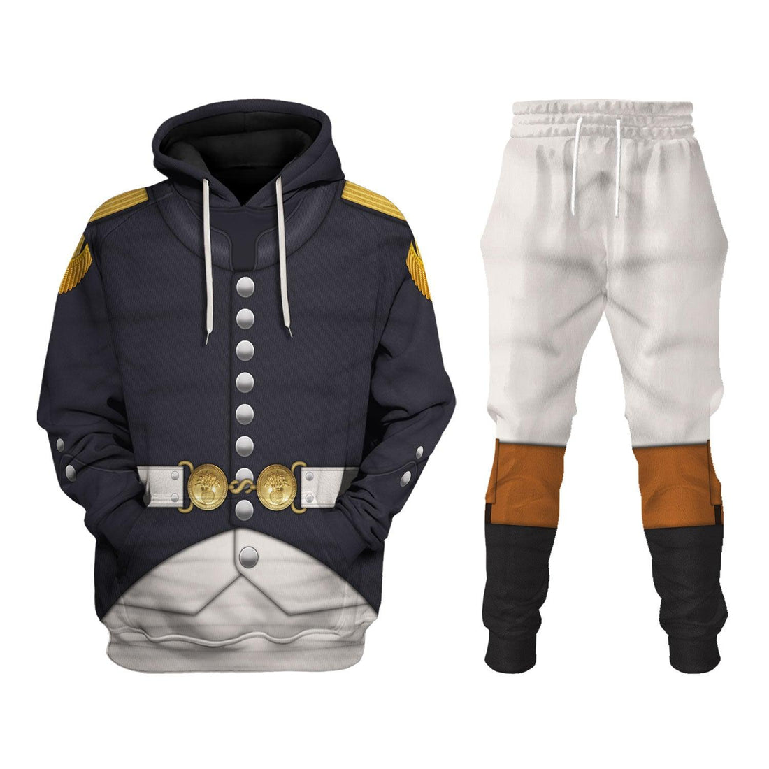 Gearhomie Napoleonic French Grenadier Officer-Campaign Dress (1806-1815) Uniform All Over Print Hoodie Sweatshirt T-Shirt Tracksuit - Gearhomie.com
