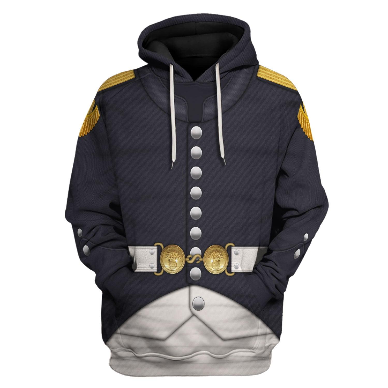 Gearhomie Napoleonic French Grenadier Officer-Campaign Dress (1806-1815) Uniform All Over Print Hoodie Sweatshirt T-Shirt Tracksuit - Gearhomie.com