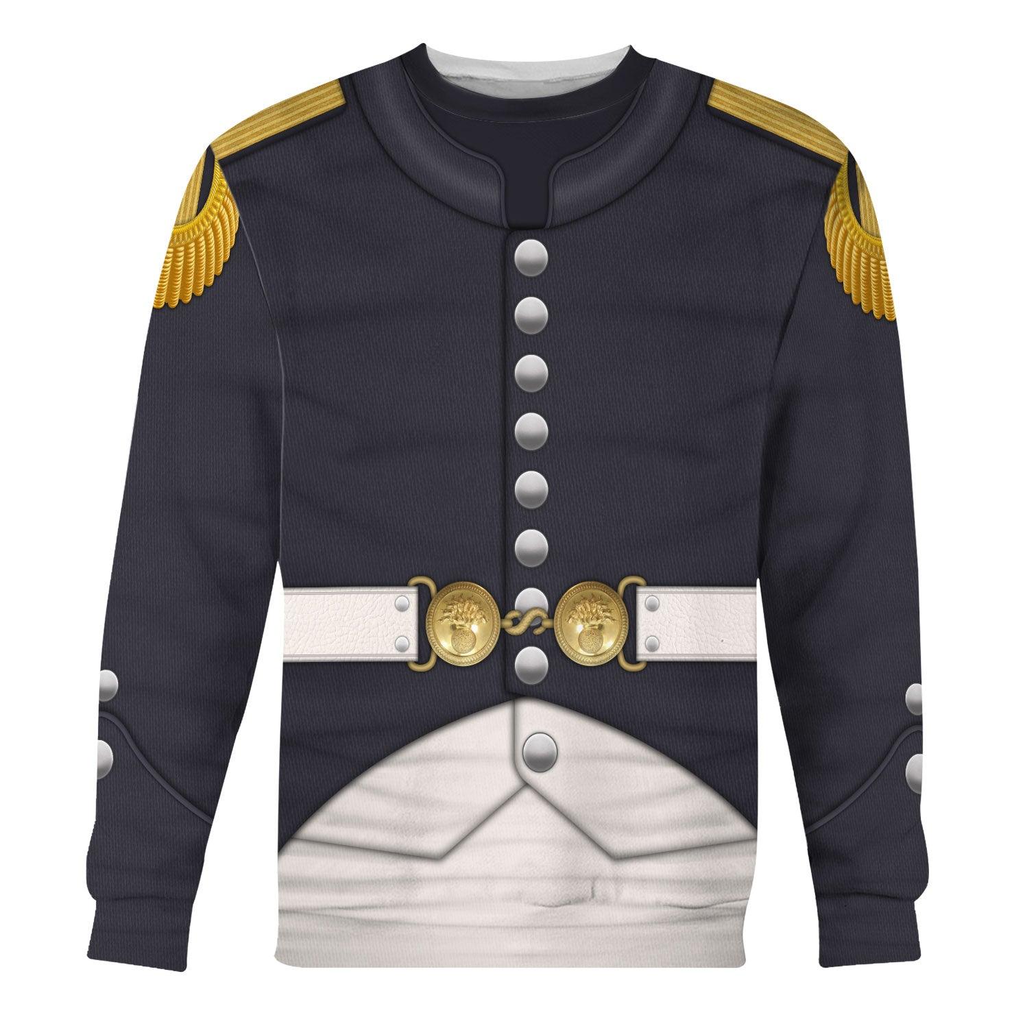 Gearhomie Napoleonic French Grenadier Officer-Campaign Dress (1806-1815) Uniform All Over Print Hoodie Sweatshirt T-Shirt Tracksuit - Gearhomie.com
