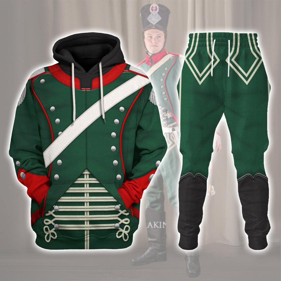 Gearhomie Napoleonic French Light Cavalry-Chasseur A Cheval-Officer (1806-1815) Uniform All Over Print Hoodie Sweatshirt T-Shirt Tracksuit - Gearhomie.com