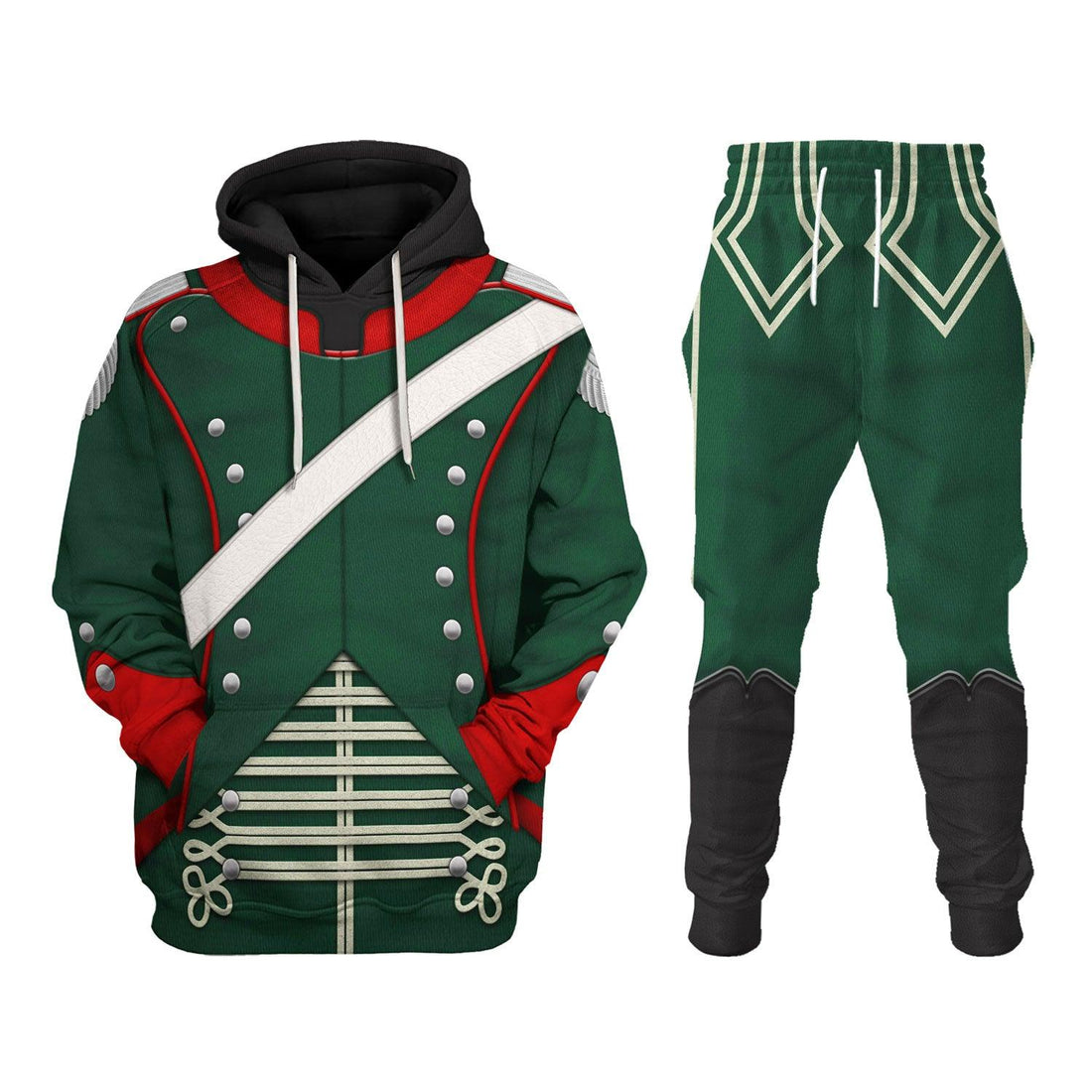 Gearhomie Napoleonic French Light Cavalry-Chasseur A Cheval-Officer (1806-1815) Uniform All Over Print Hoodie Sweatshirt T-Shirt Tracksuit - Gearhomie.com