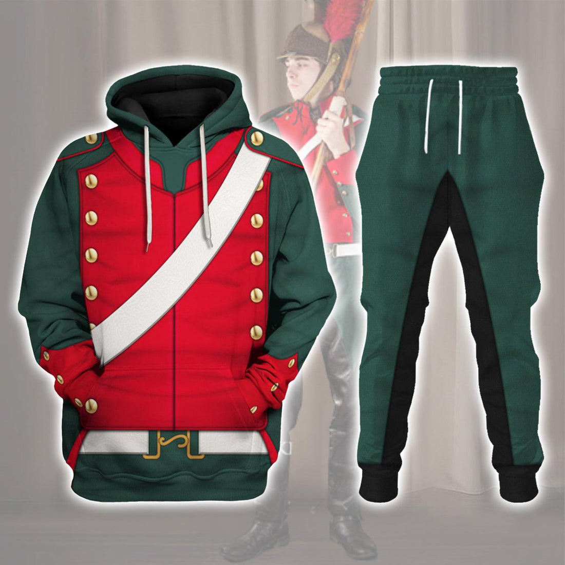 Gearhomie Napoleonic French Light Cavalry-Lancer (1812-1815) Uniform All Over Print Hoodie Sweatshirt T-Shirt Tracksuit - Gearhomie.com