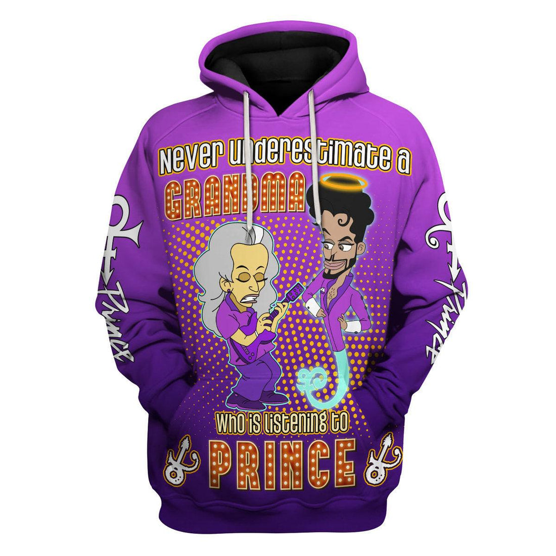 CustomsPig Never Underestimate A Grandma Who IS Listening to Prince Unisex Pullover Hoodie, Sweatshirt, T-Shirt - CustomsPig.com