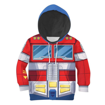 Gearhomie Optimus Prime Kid Costume Cosplay Hoodie Sweatshirt T-Shirt - Gearhomie.com