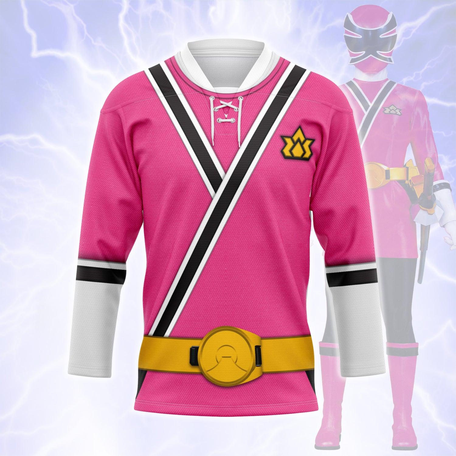 GearHomie Pink Power Rangers Samurai Hockey Jersey - DucG