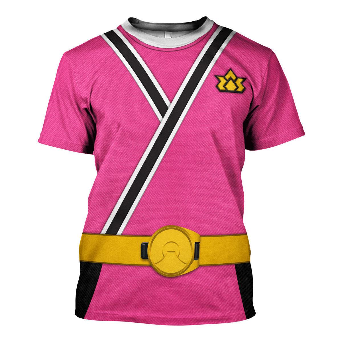 GearHomie Pink Power Rangers Samurai Hoodies Sweatshirt T-shirt Hawaiian Tracksuit - DucG