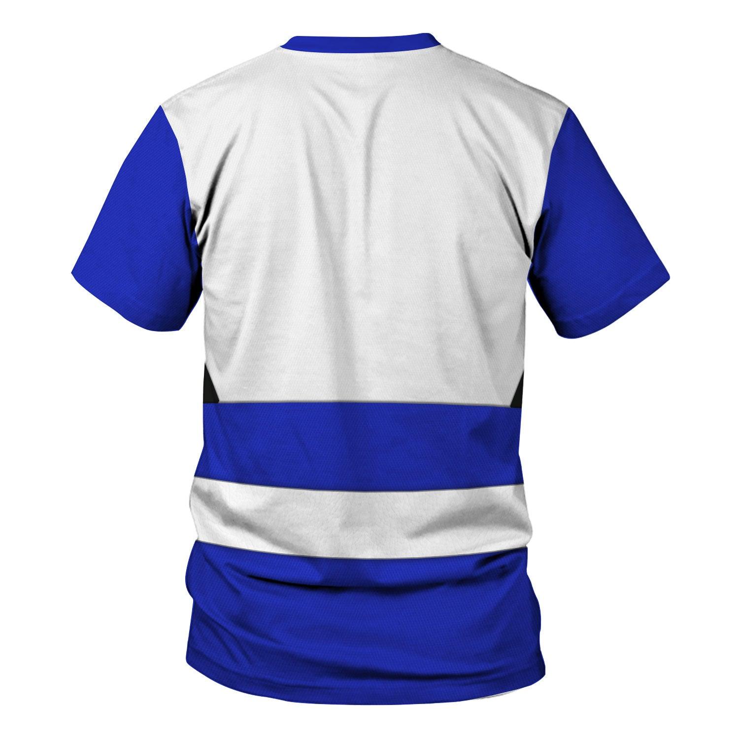 Gearhomie Power Rangers Lost Galaxy Blue Costume Hoodie Sweatshirt T-Shirt Tracksuit - Gearhomie.com