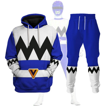 Gearhomie Power Rangers Lost Galaxy Blue Costume Hoodie Sweatshirt T-Shirt Tracksuit - Gearhomie.com