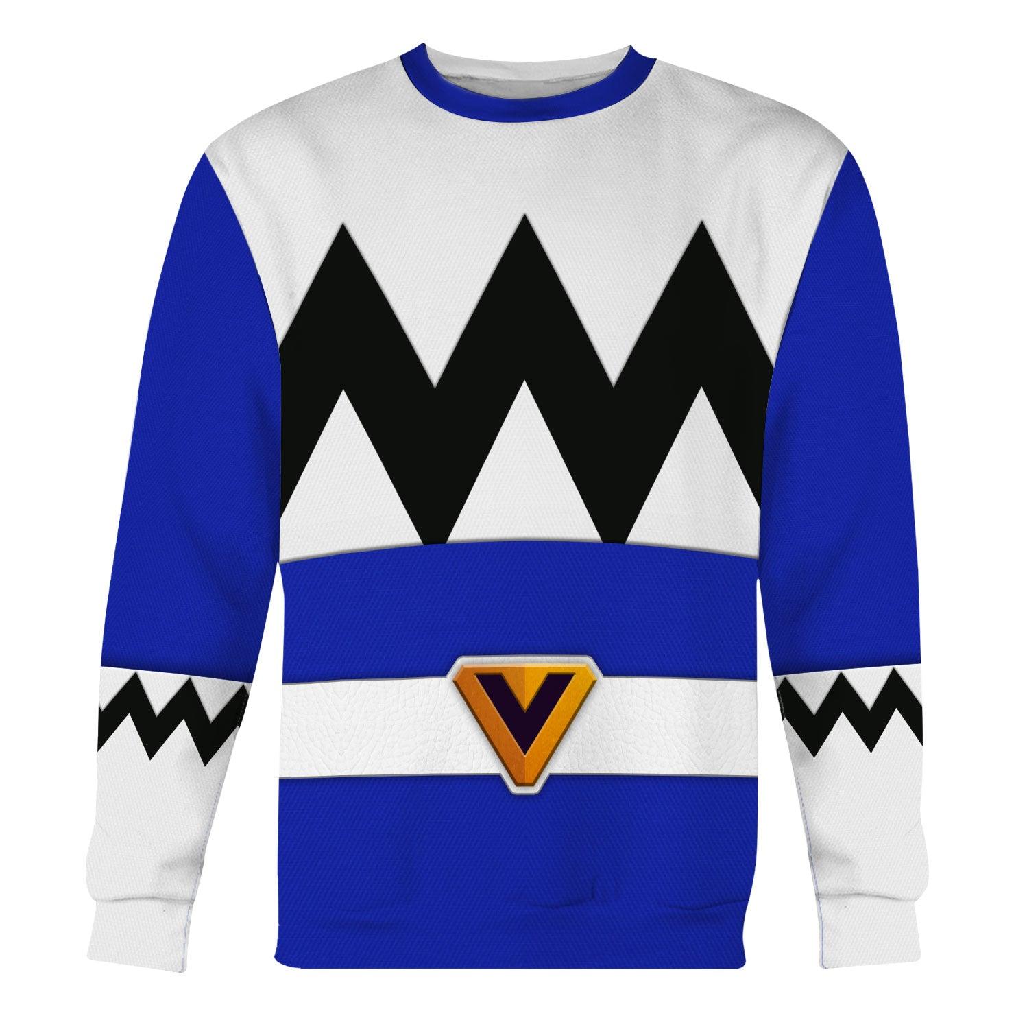 OodieGang Power Rangers Lost Galaxy Blue Costume Hoodie Sweatshirt T-Shirt Tracksuit - OodieGang.com