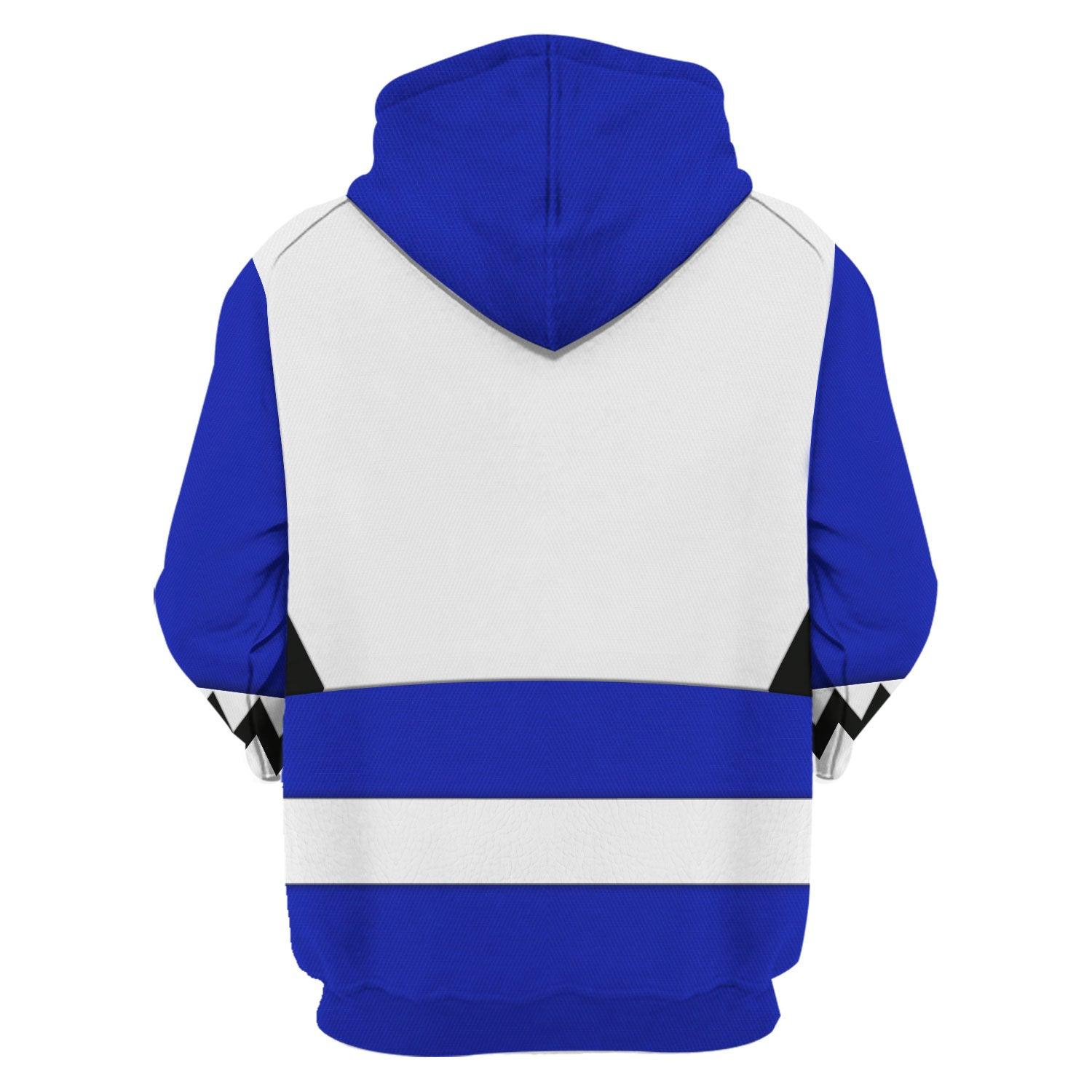 Gearhomie Power Rangers Lost Galaxy Blue Costume Hoodie Sweatshirt T-Shirt Tracksuit - Gearhomie.com