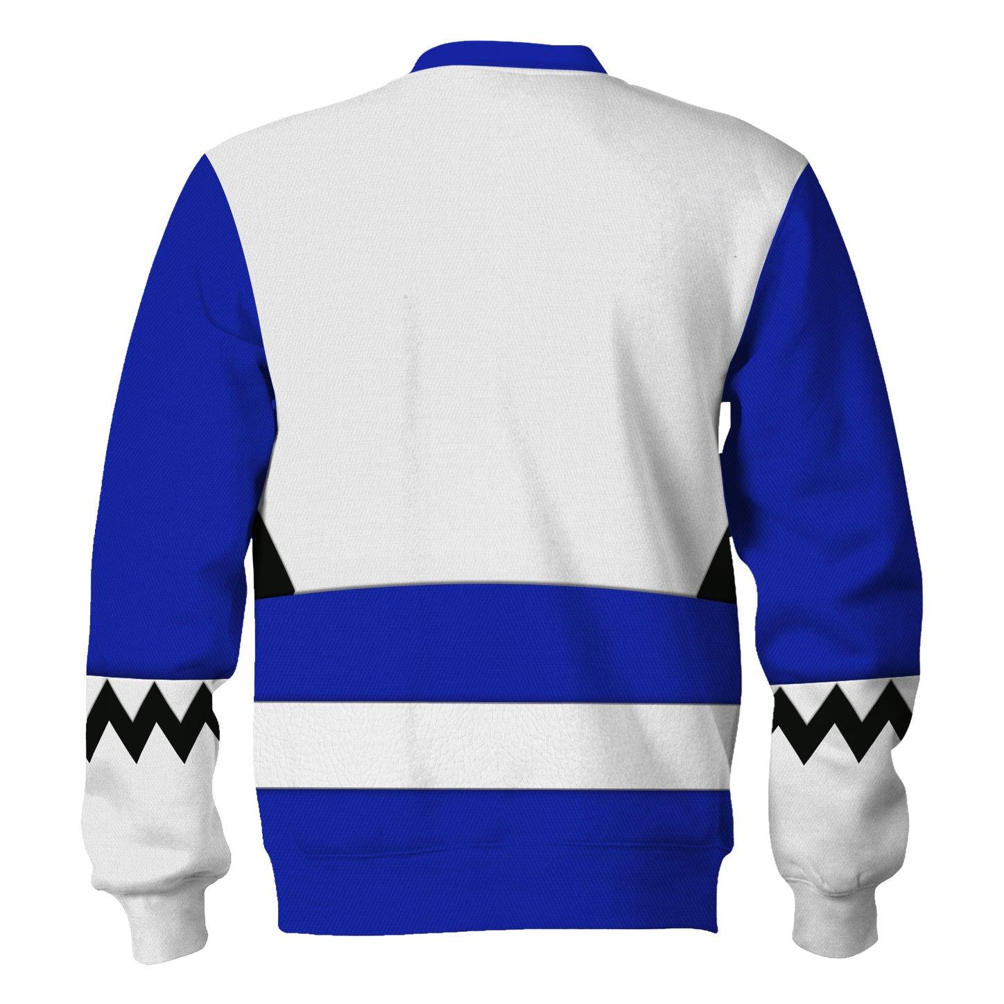 Gearhomie Power Rangers Lost Galaxy Blue Costume Hoodie Sweatshirt T-Shirt Tracksuit - Gearhomie.com
