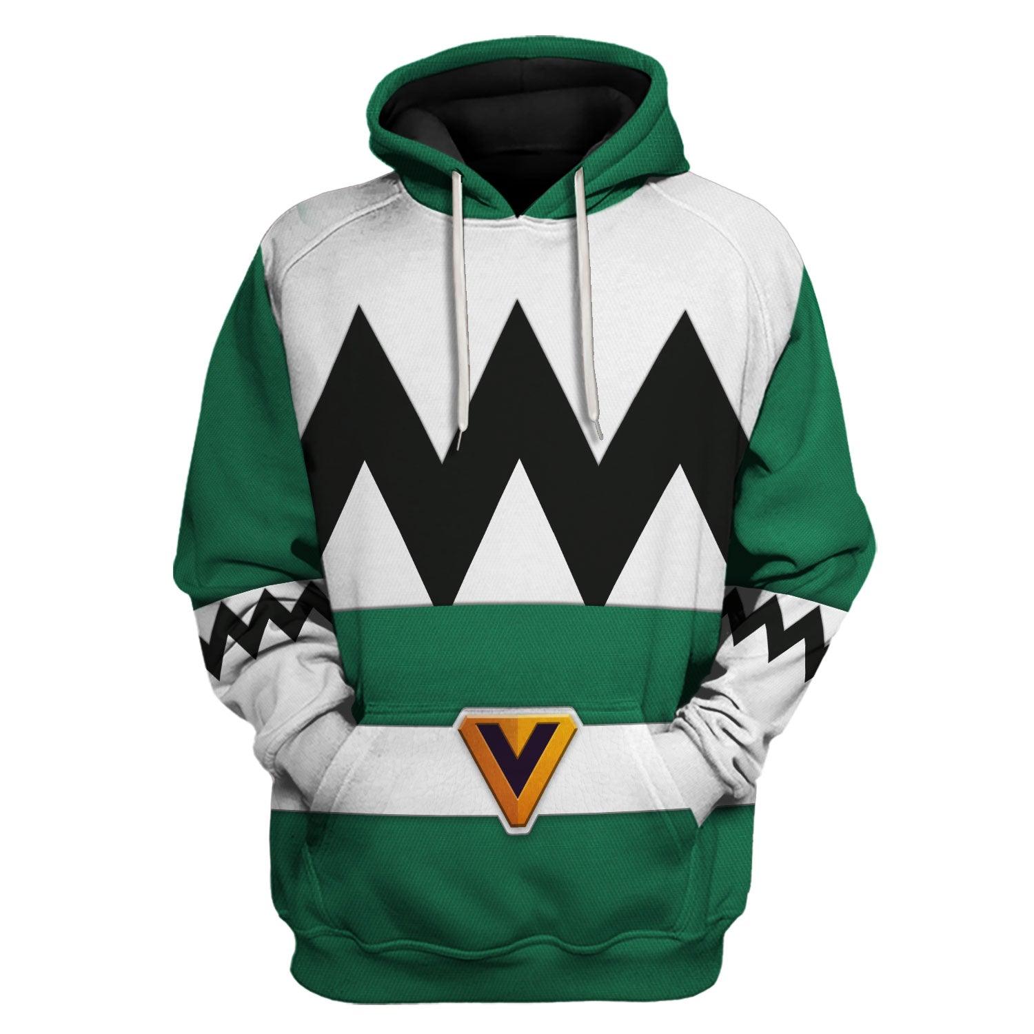 Gearhomie Power Rangers Lost Galaxy Green Costume Hoodie Sweatshirt T-Shirt Tracksuit - Gearhomie.com