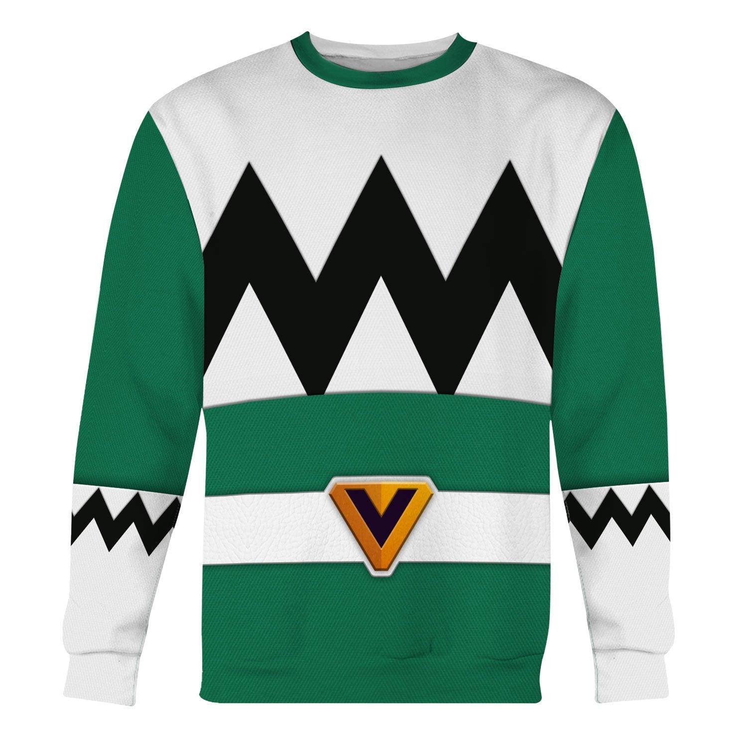Gearhomie Power Rangers Lost Galaxy Green Costume Hoodie Sweatshirt T-Shirt Tracksuit - Gearhomie.com