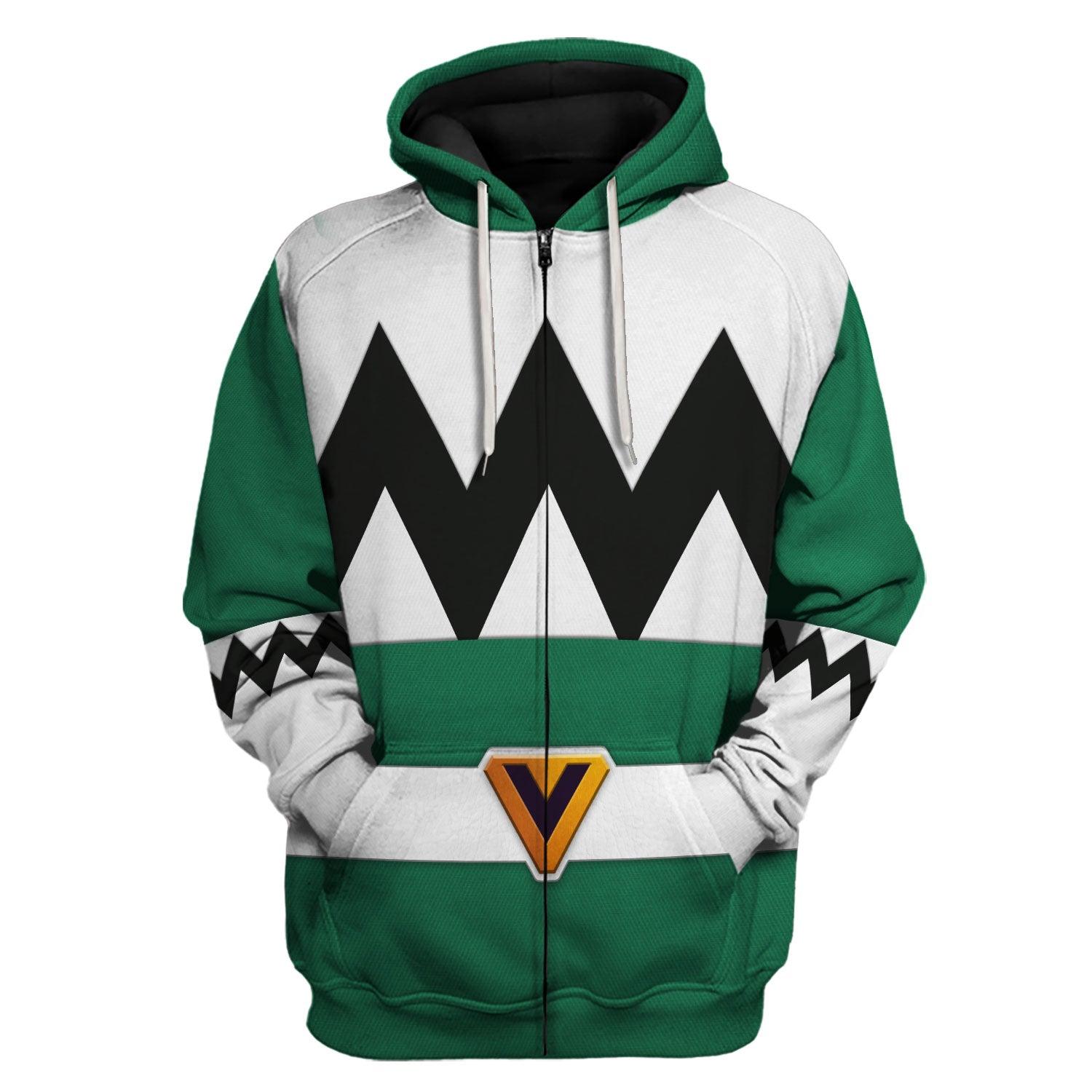 Gearhomie Power Rangers Lost Galaxy Green Costume Hoodie Sweatshirt T-Shirt Tracksuit - Gearhomie.com
