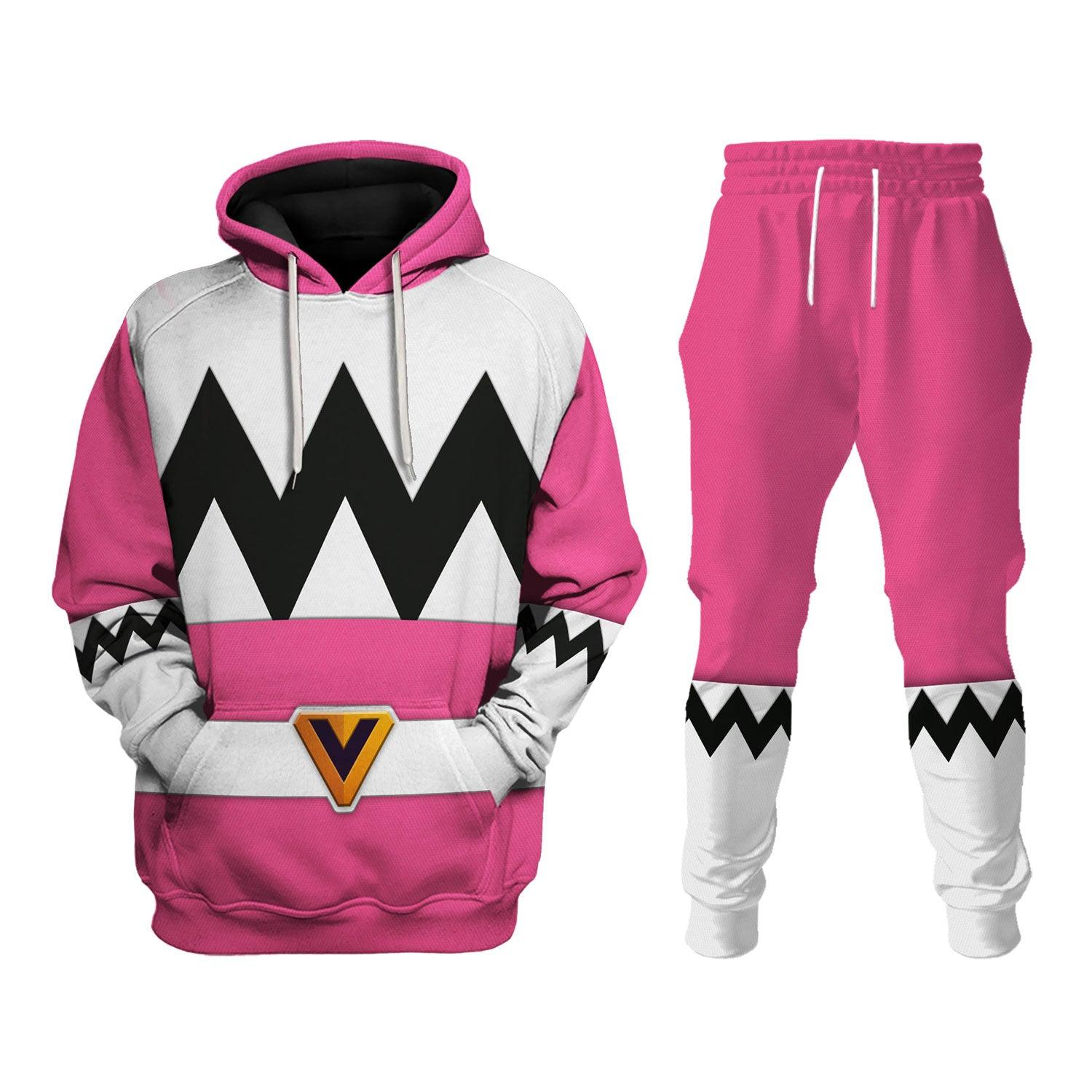 Gearhomie Power Rangers Lost Galaxy Pink Costume Hoodie Sweatshirt T-Shirt Tracksuit - Gearhomie.com