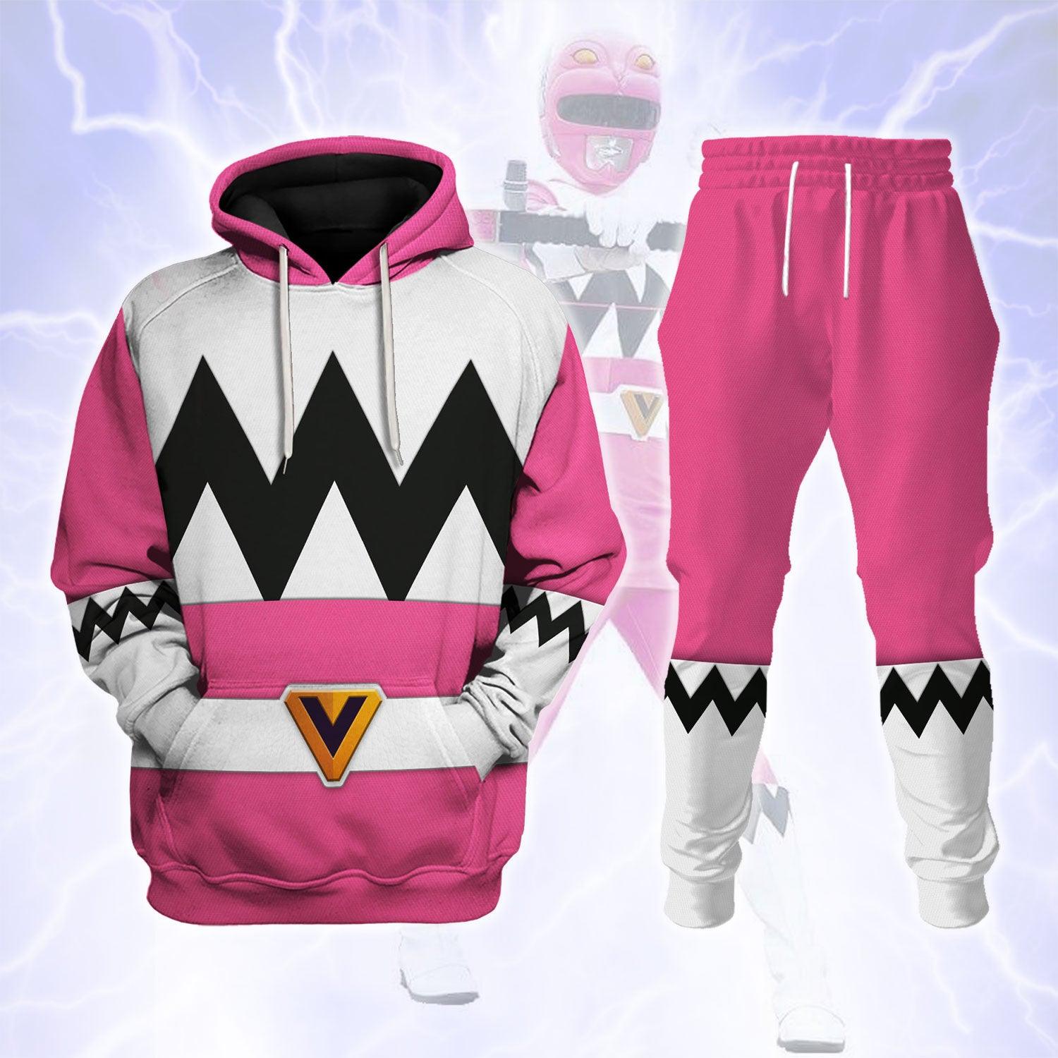 Gearhomie Power Rangers Lost Galaxy Pink Costume Hoodie Sweatshirt T-Shirt Tracksuit - Gearhomie.com
