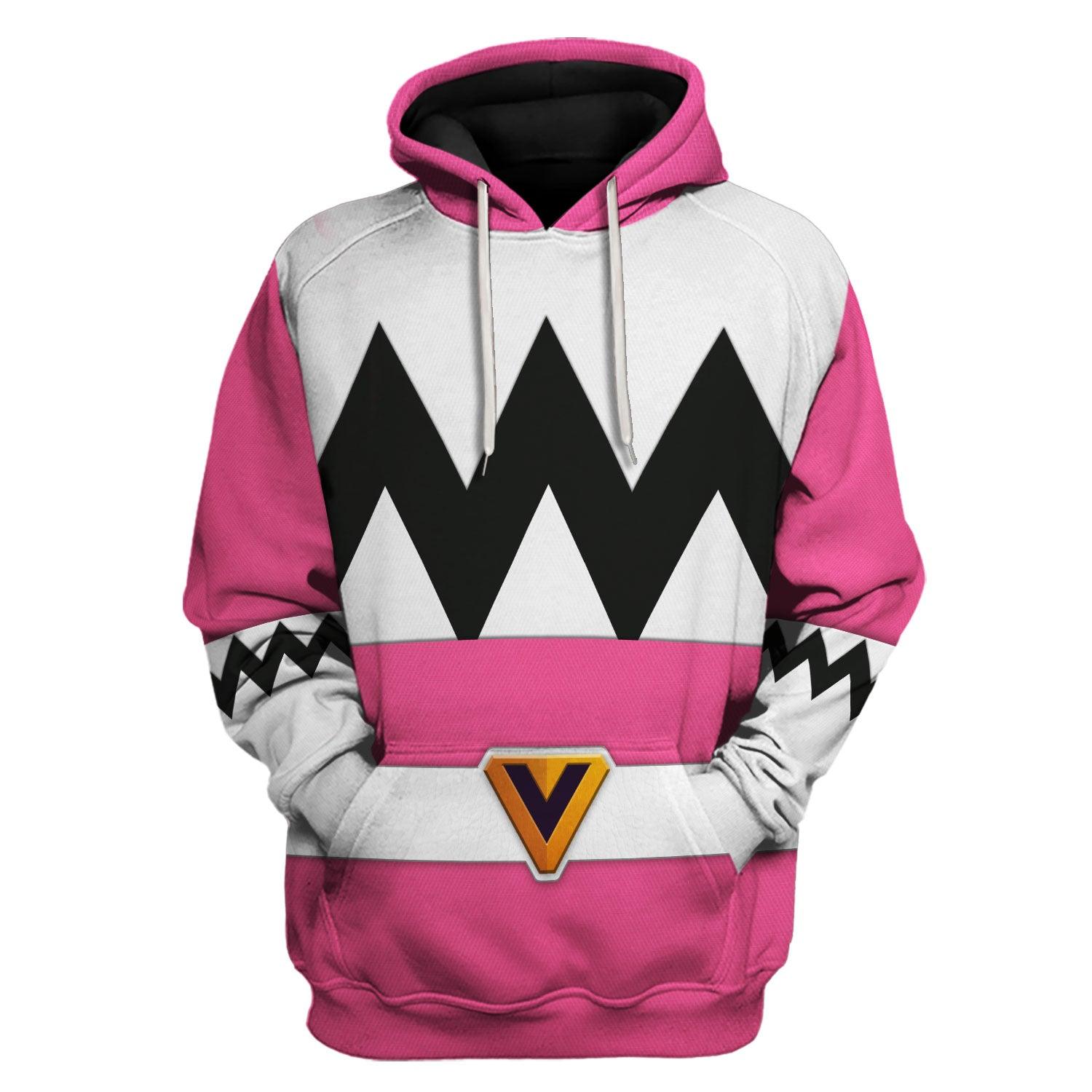 Gearhomie Power Rangers Lost Galaxy Pink Costume Hoodie Sweatshirt T-Shirt Tracksuit - Gearhomie.com