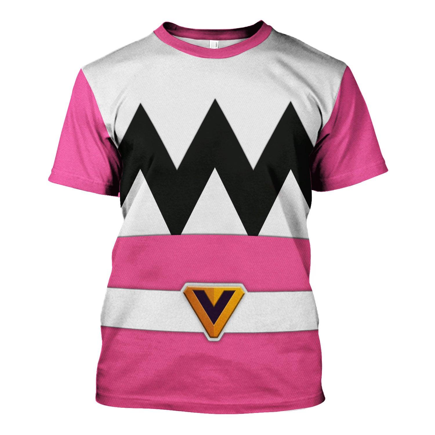 Gearhomie Power Rangers Lost Galaxy Pink Costume Hoodie Sweatshirt T-Shirt Tracksuit - Gearhomie.com