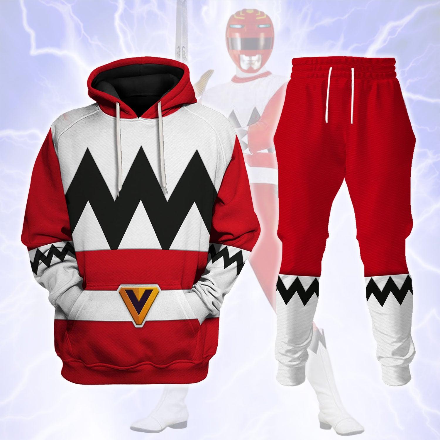 Gearhomie Power Rangers Lost Galaxy Red Costume Hoodie Sweatshirt T-Shirt Tracksuit - Gearhomie.com