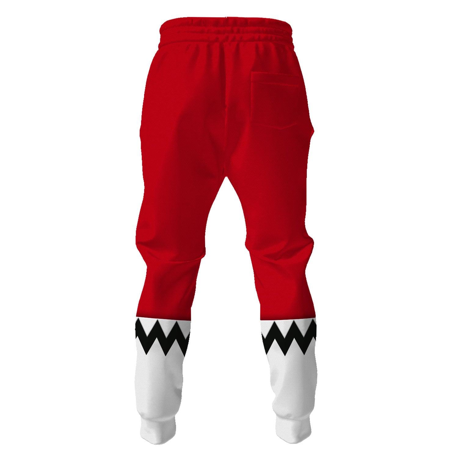 Gearhomie Power Rangers Lost Galaxy Red Costume Hoodie Sweatshirt T-Shirt Tracksuit - Gearhomie.com