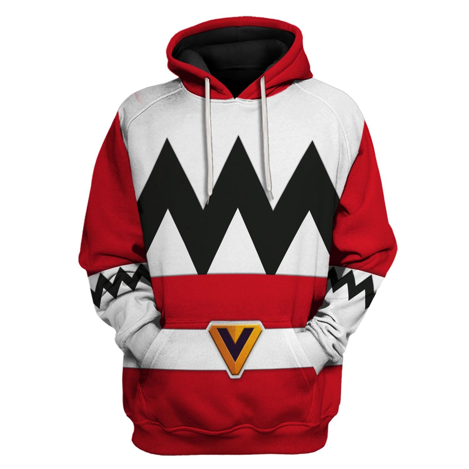 Gearhomie Power Rangers Lost Galaxy Red Costume Hoodie Sweatshirt T-Shirt Tracksuit - Gearhomie.com