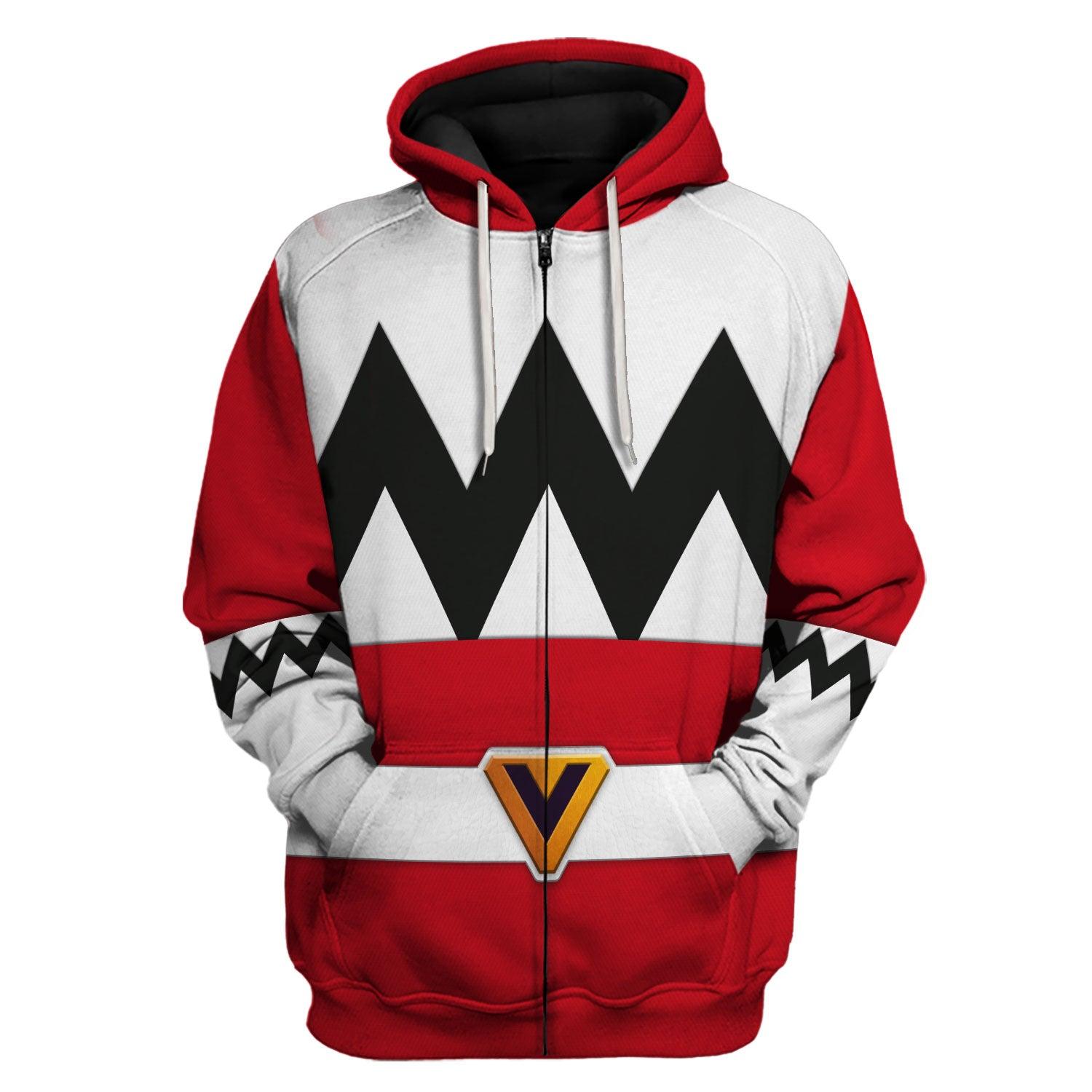 Gearhomie Power Rangers Lost Galaxy Red Costume Hoodie Sweatshirt T-Shirt Tracksuit - Gearhomie.com