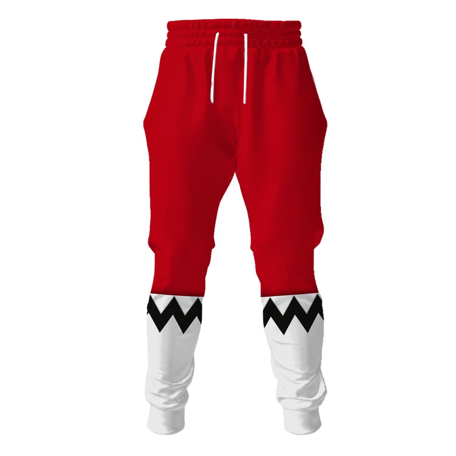 Gearhomie Power Rangers Lost Galaxy Red Costume Hoodie Sweatshirt T-Shirt Tracksuit - Gearhomie.com
