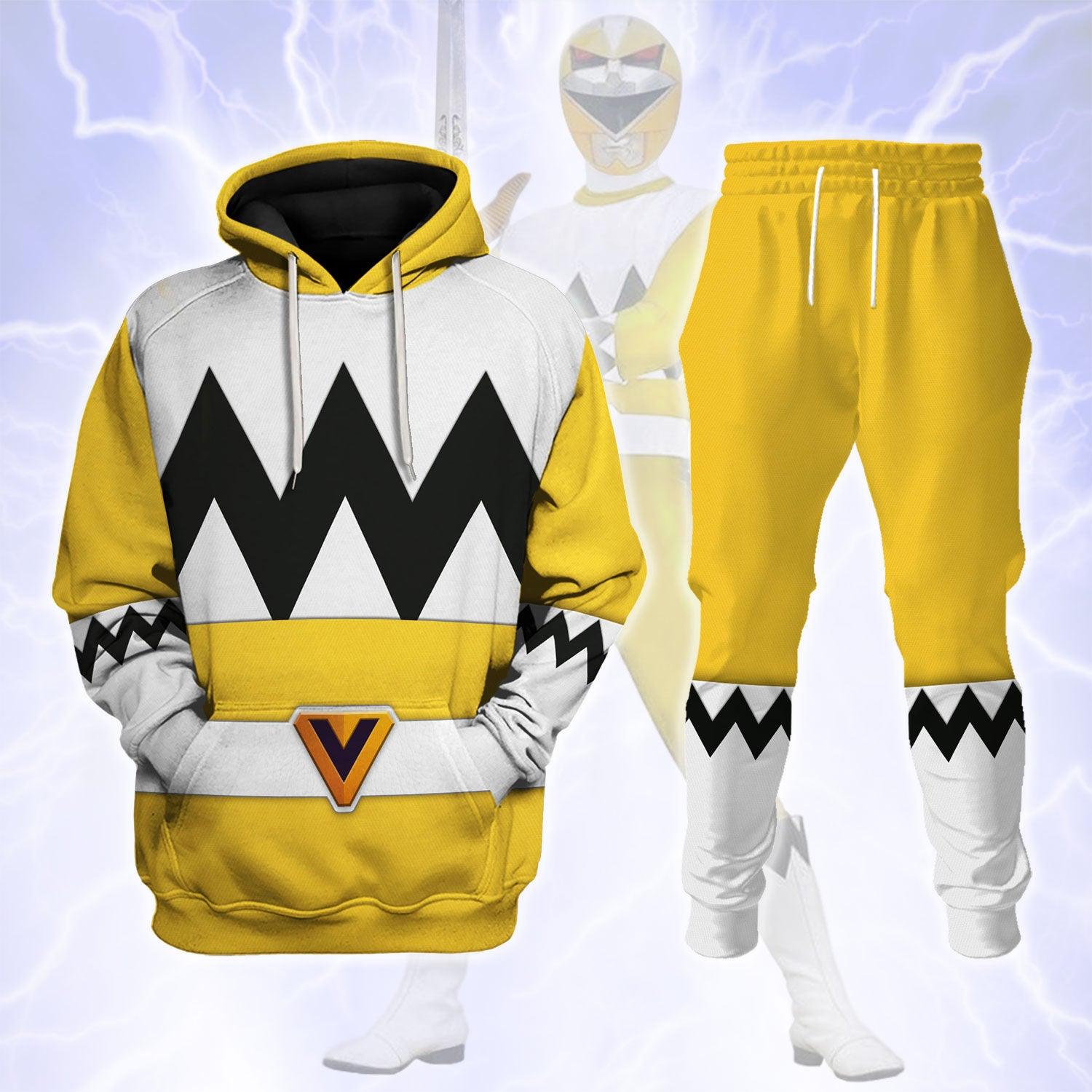 Gearhomie Power Rangers Lost Galaxy Yellow Costume Hoodie Sweatshirt T-Shirt Tracksuit - Gearhomie.com