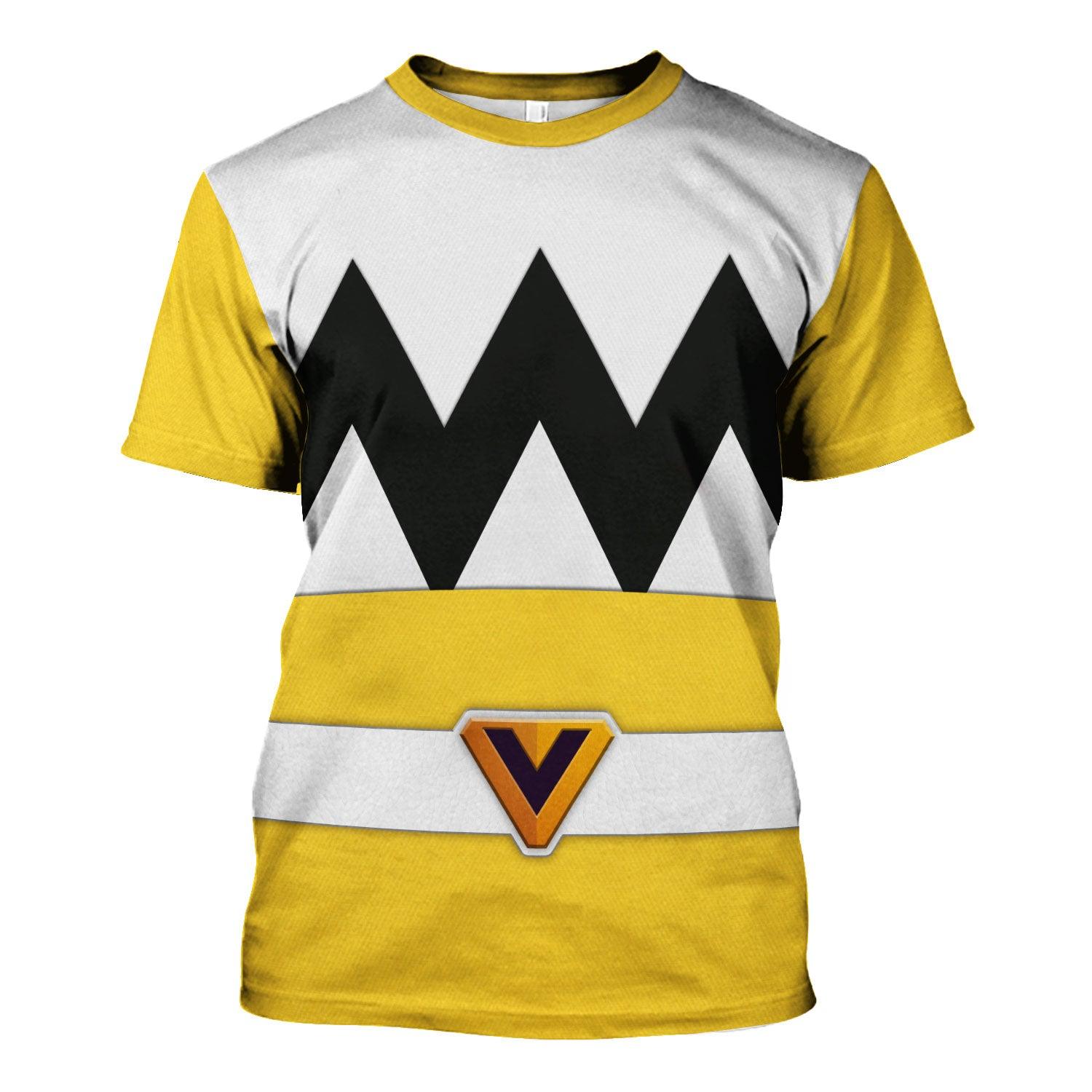 OodieGang Power Rangers Lost Galaxy Yellow Costume Hoodie Sweatshirt T-Shirt Tracksuit - OodieGang.com