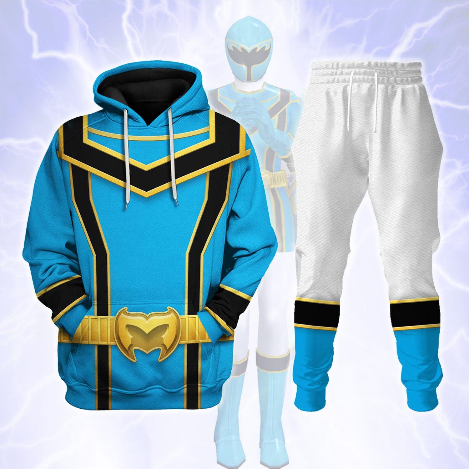 Gearhomie Power Rangers Mystic Force (2006) Blue Costume Hoodie Sweatshirt T-Shirt Tracksuit - Gearhomie.com
