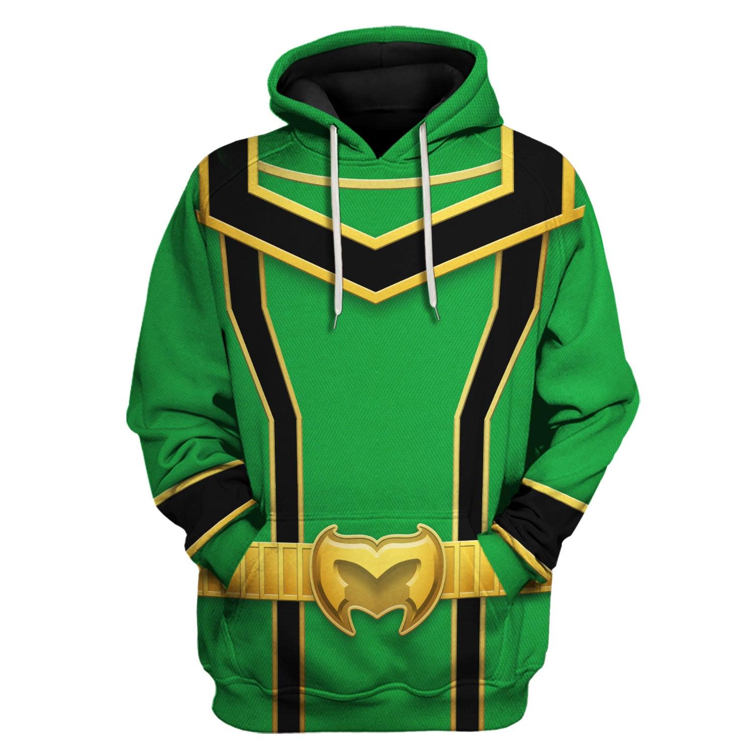 YMskins Power Rangers Mystic Force (2006) Green Costume Hoodie Sweatshirt T-Shirt Tracksuit