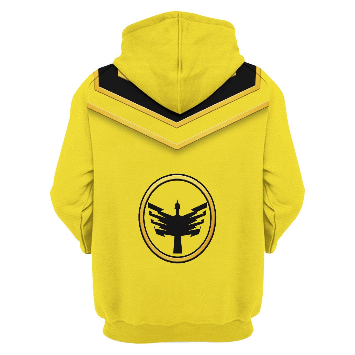 OodieGang Power Rangers Mystic Force (2006) Yellow Costume Hoodie Sweatshirt T-Shirt Tracksuit - OodieGang.com