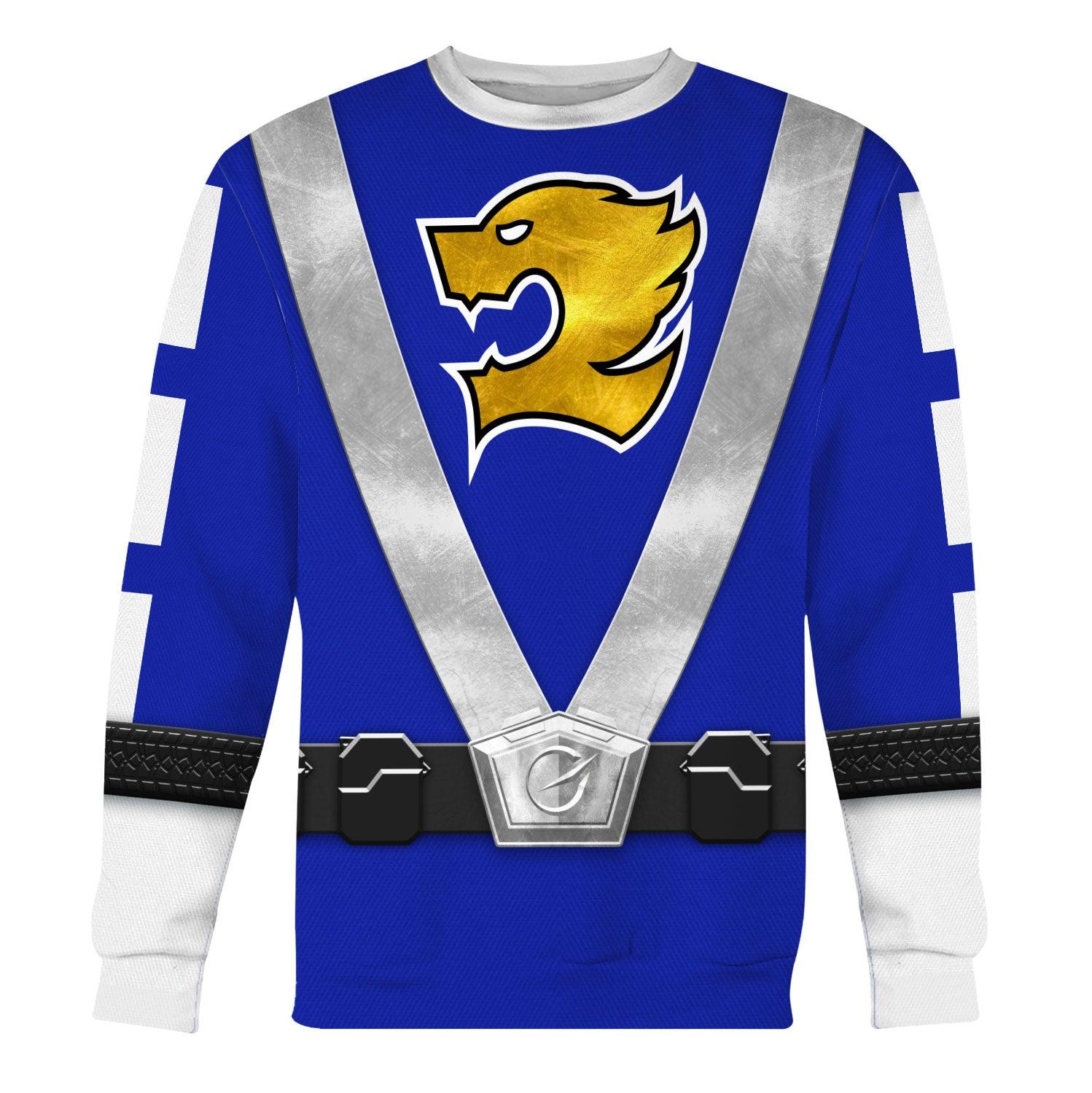 OodieGang Power Rangers RPM (2009) Blue Costume Hoodie Sweatshirt T-Shirt Tracksuit - OodieGang.com