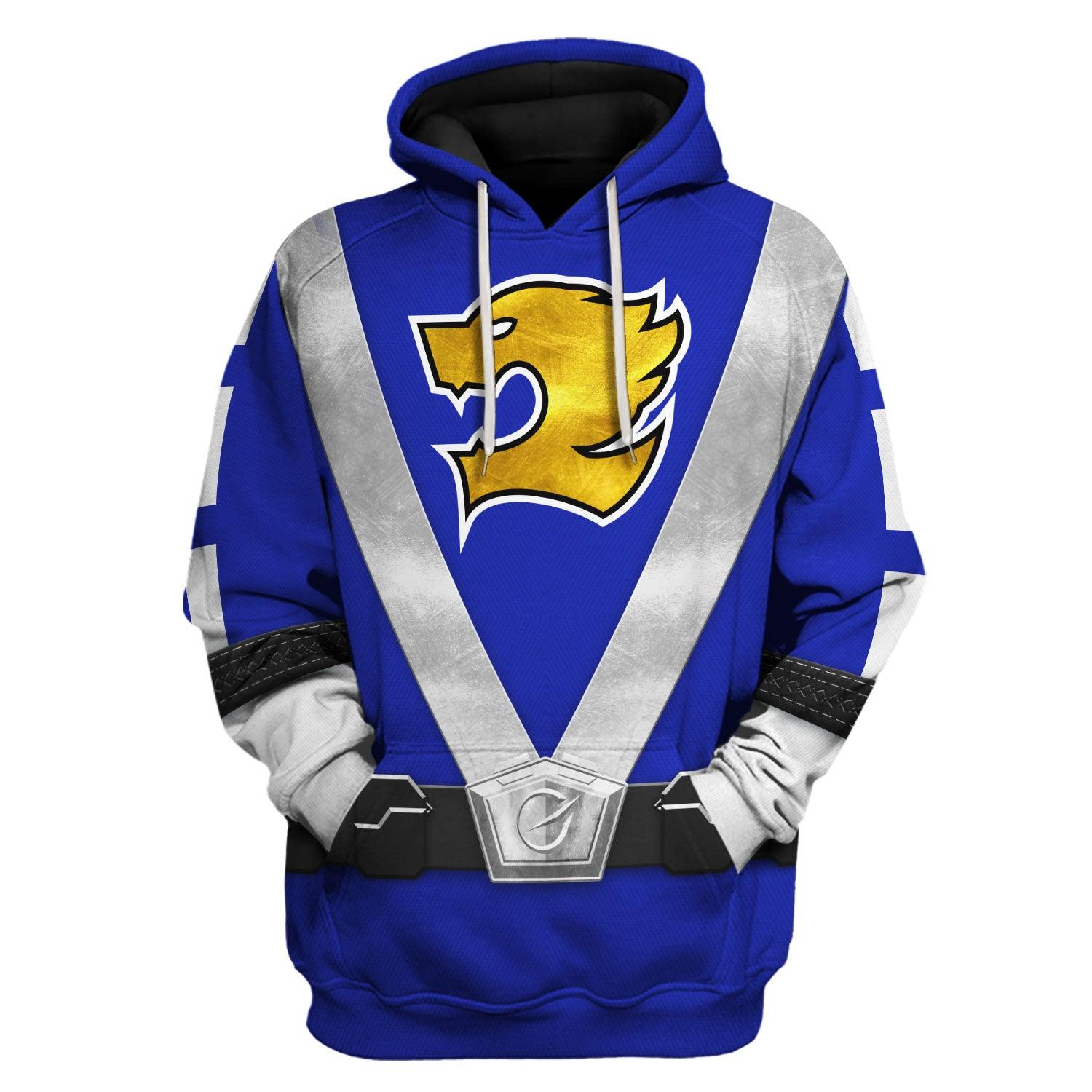 YMskins Power Rangers RPM (2009) Blue Costume Hoodie Sweatshirt T-Shirt Tracksuit