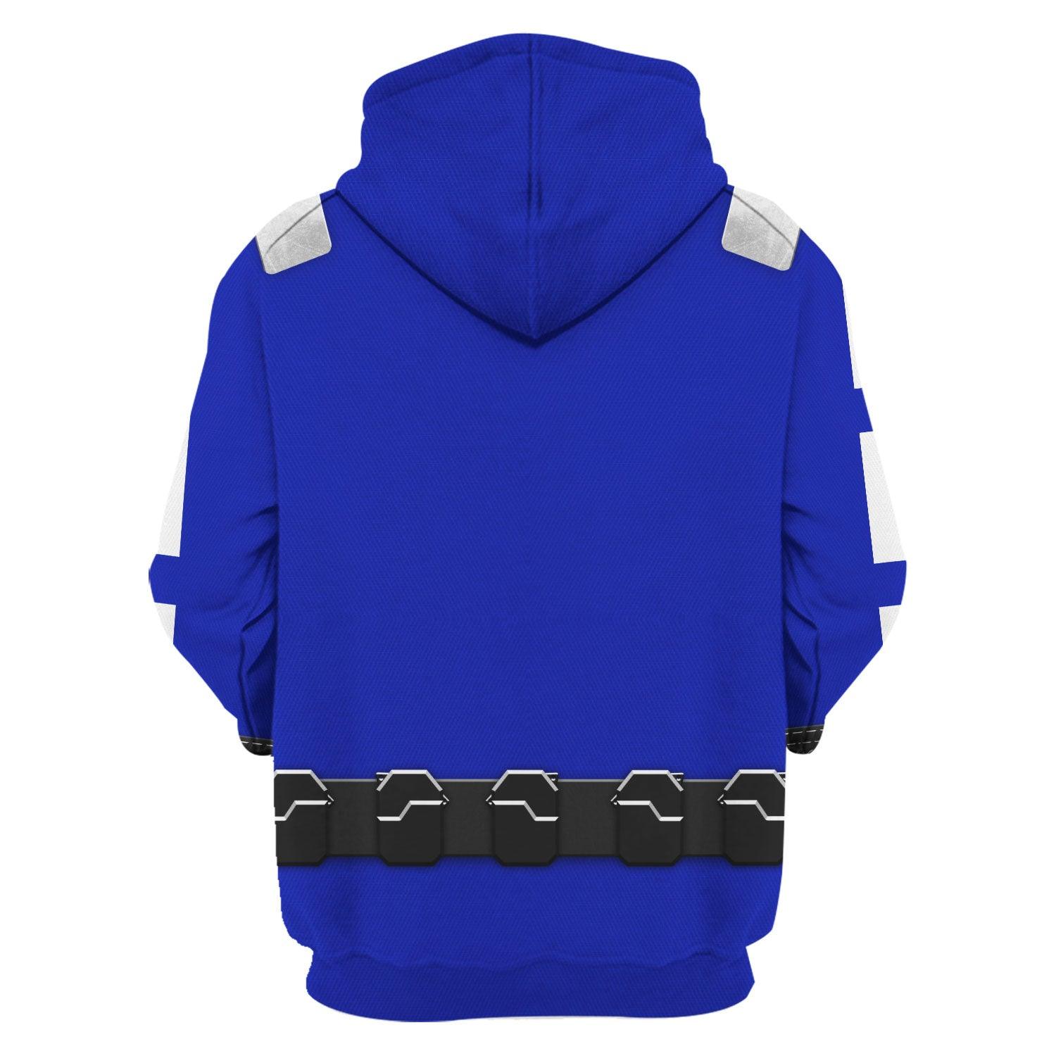 Gearhomie Power Rangers RPM (2009) Blue Costume Hoodie Sweatshirt T-Shirt Tracksuit - Gearhomie.com