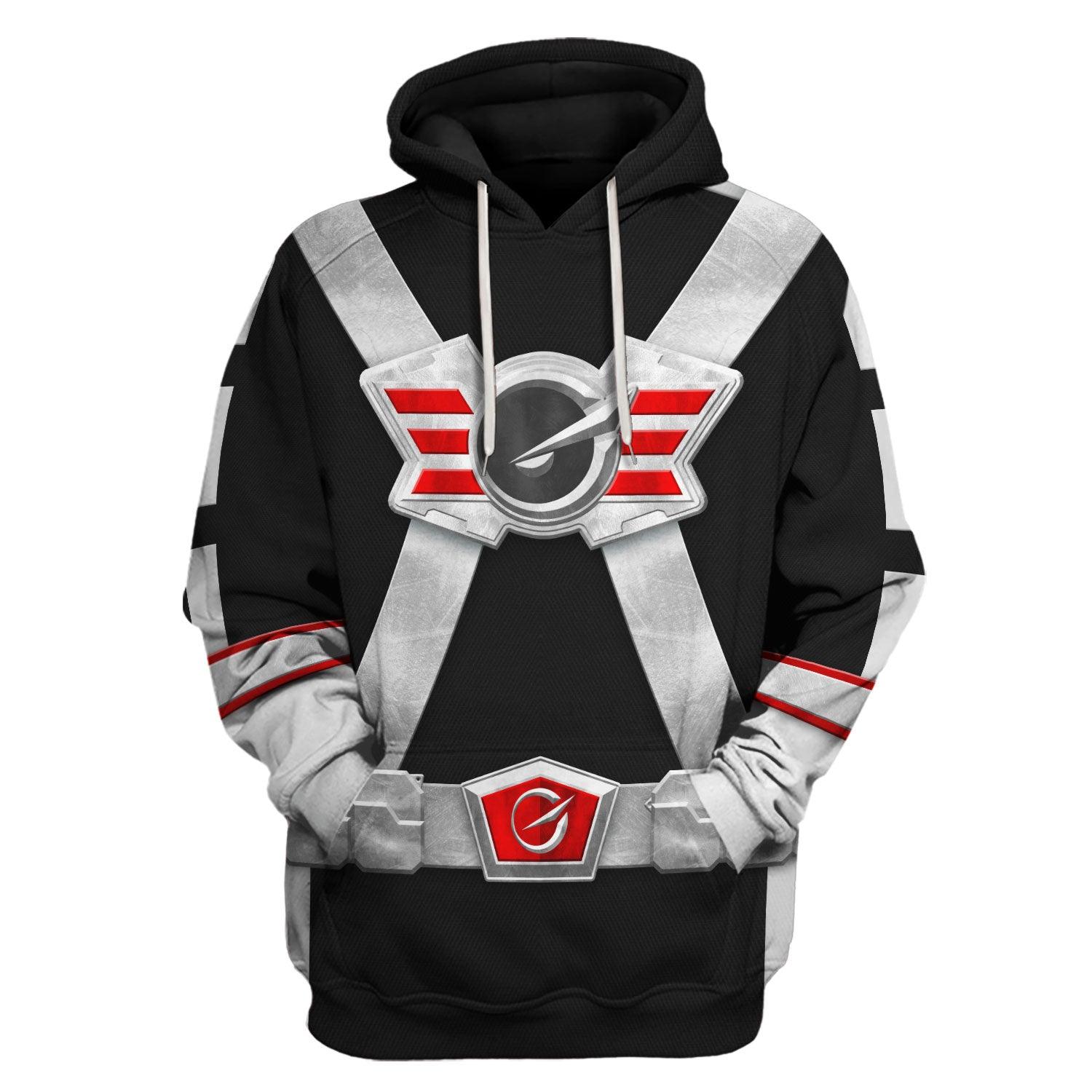 YMskins Power Rangers RPM (2009) Silver Costume Hoodie Sweatshirt T-Shirt Tracksuit