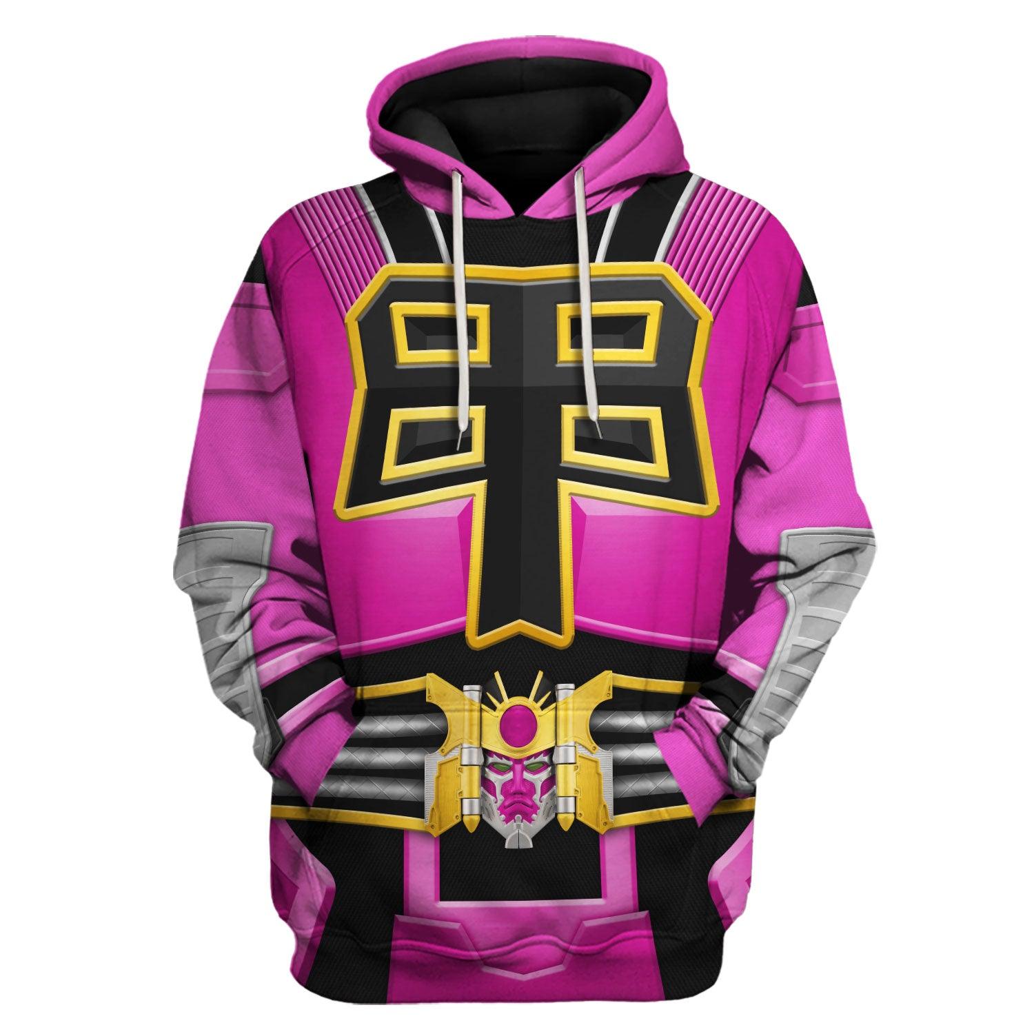 YMskins Power Rangers Shogun Pink Costume Hoodie Sweatshirt T-Shirt Tracksuit