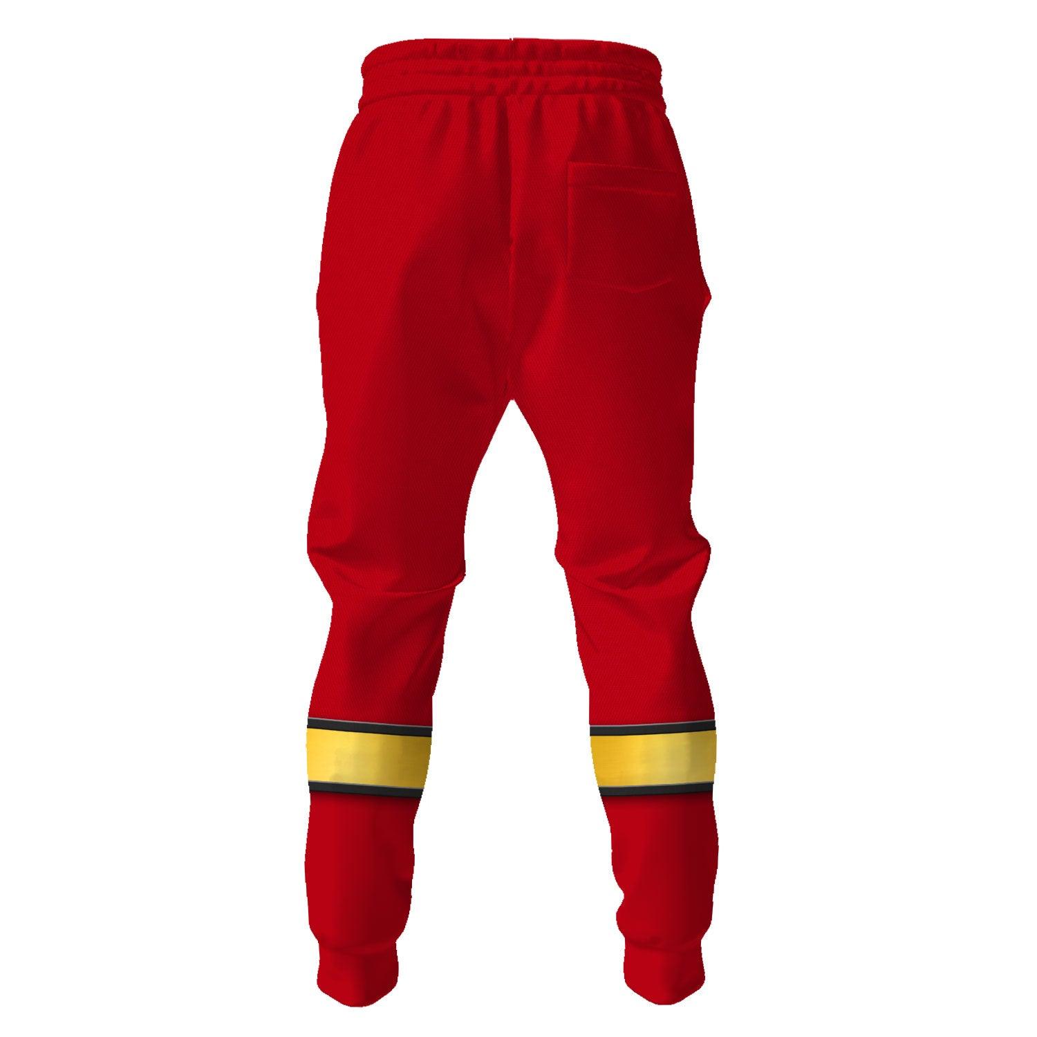 Gearhomie Power Rangers Wild Force Red Costume Hoodie Sweatshirt T-Shirt Tracksuit - Gearhomie.com