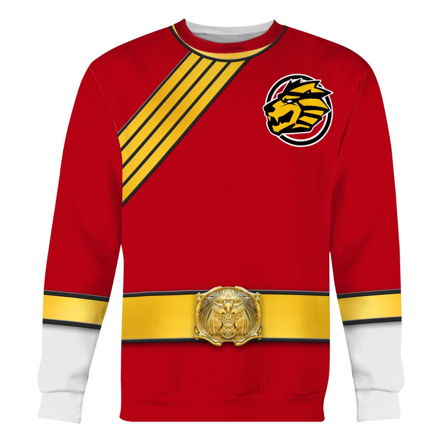 Gearhomie Power Rangers Wild Force Red Costume Hoodie Sweatshirt T-Shirt Tracksuit - Gearhomie.com