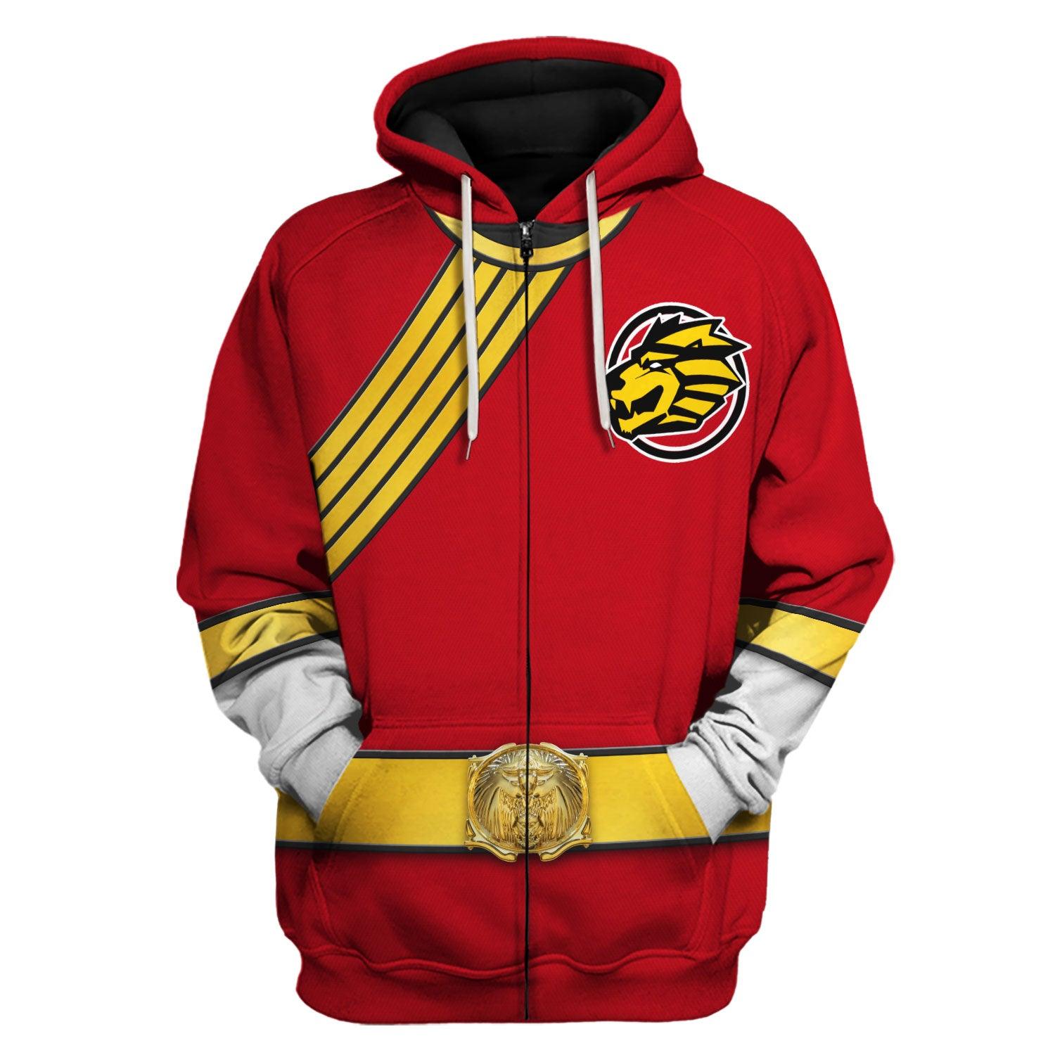 Gearhomie Power Rangers Wild Force Red Costume Hoodie Sweatshirt T-Shirt Tracksuit - Gearhomie.com