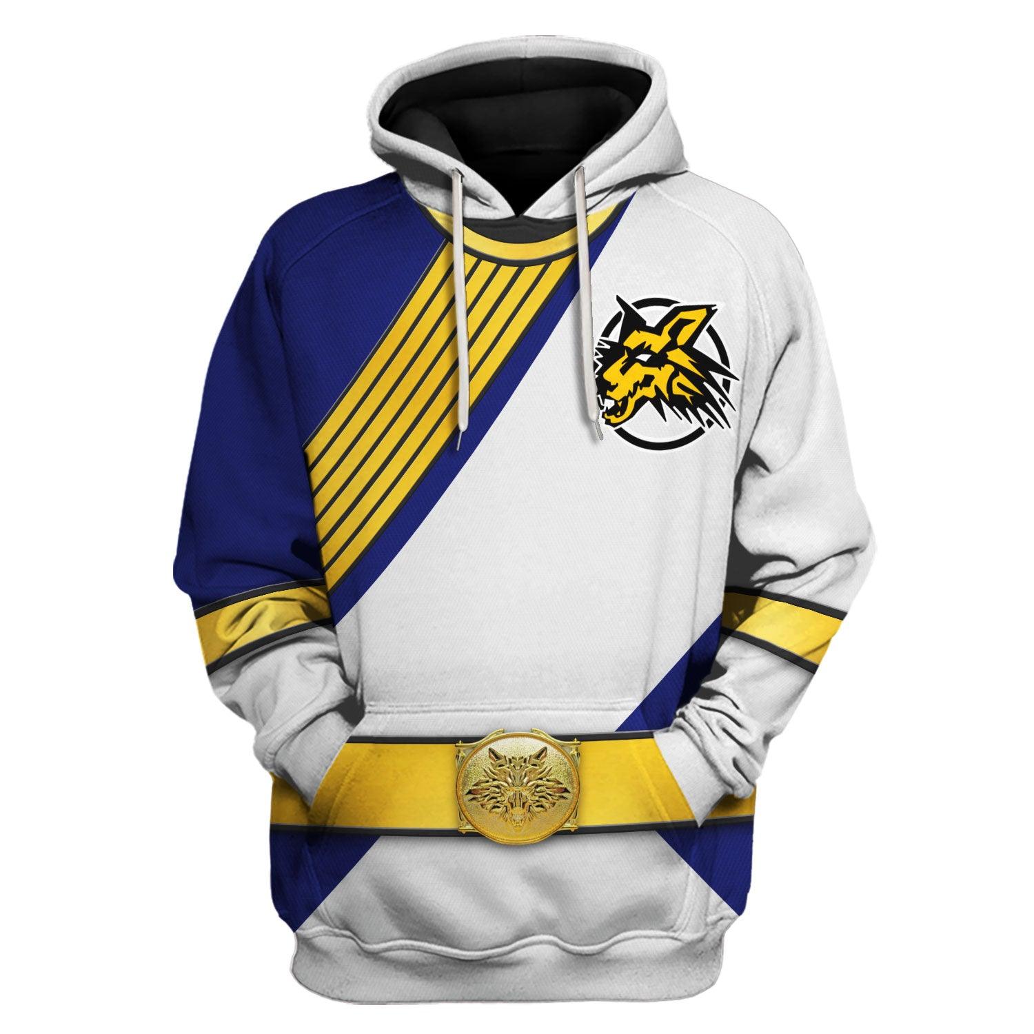 YMskins Power Rangers Wild Force Silver Costume Hoodie Sweatshirt T-Shirt Tracksuit