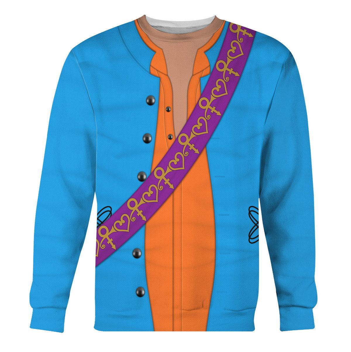 Gearhomie Prince Suit Turquoise and Orange All-Over Print Unisex Pullover Hoodie, Sweatshirt, T-Shirt, and Swatpants - Gearhomie.com