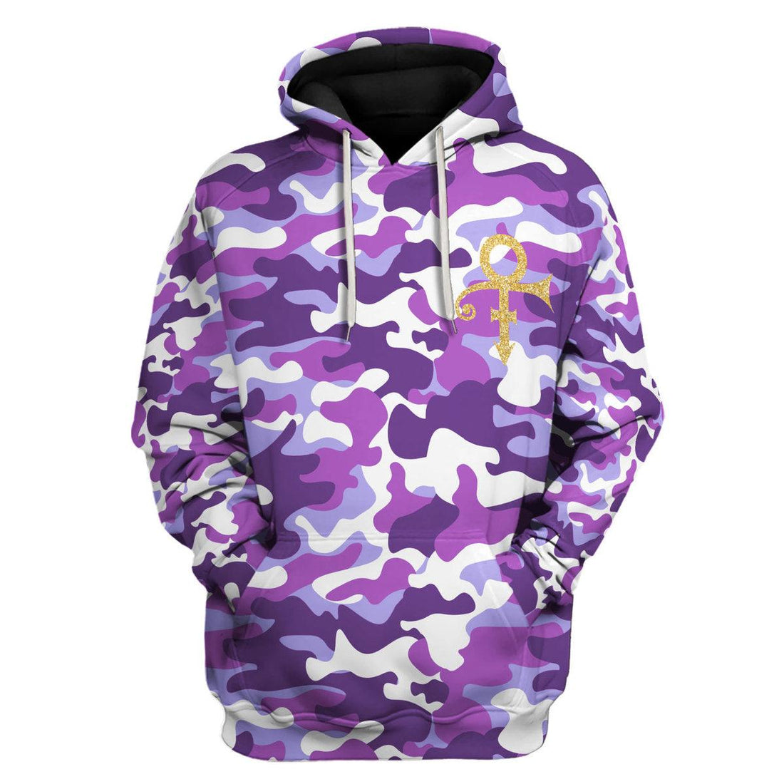 CustomsPig Purple Camo Premium Sherpa Lined Unisex Pullover Hoodie, Sweatshirt, T-Shirt - CustomsPig.com
