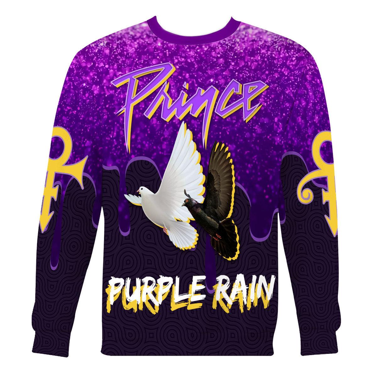 Gearhomie Purple Rain Doves Unisex Pullover Hoodie, Sweatshirt, T-Shirt - Gearhomie.com