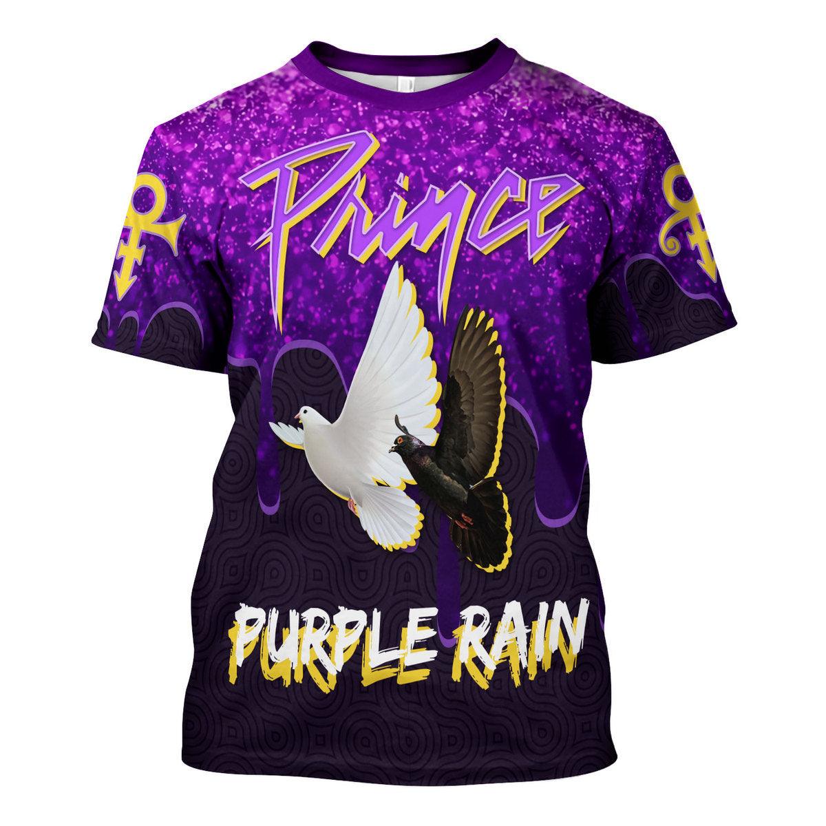 Gearhomie Purple Rain Doves Unisex Pullover Hoodie, Sweatshirt, T-Shirt - Gearhomie.com