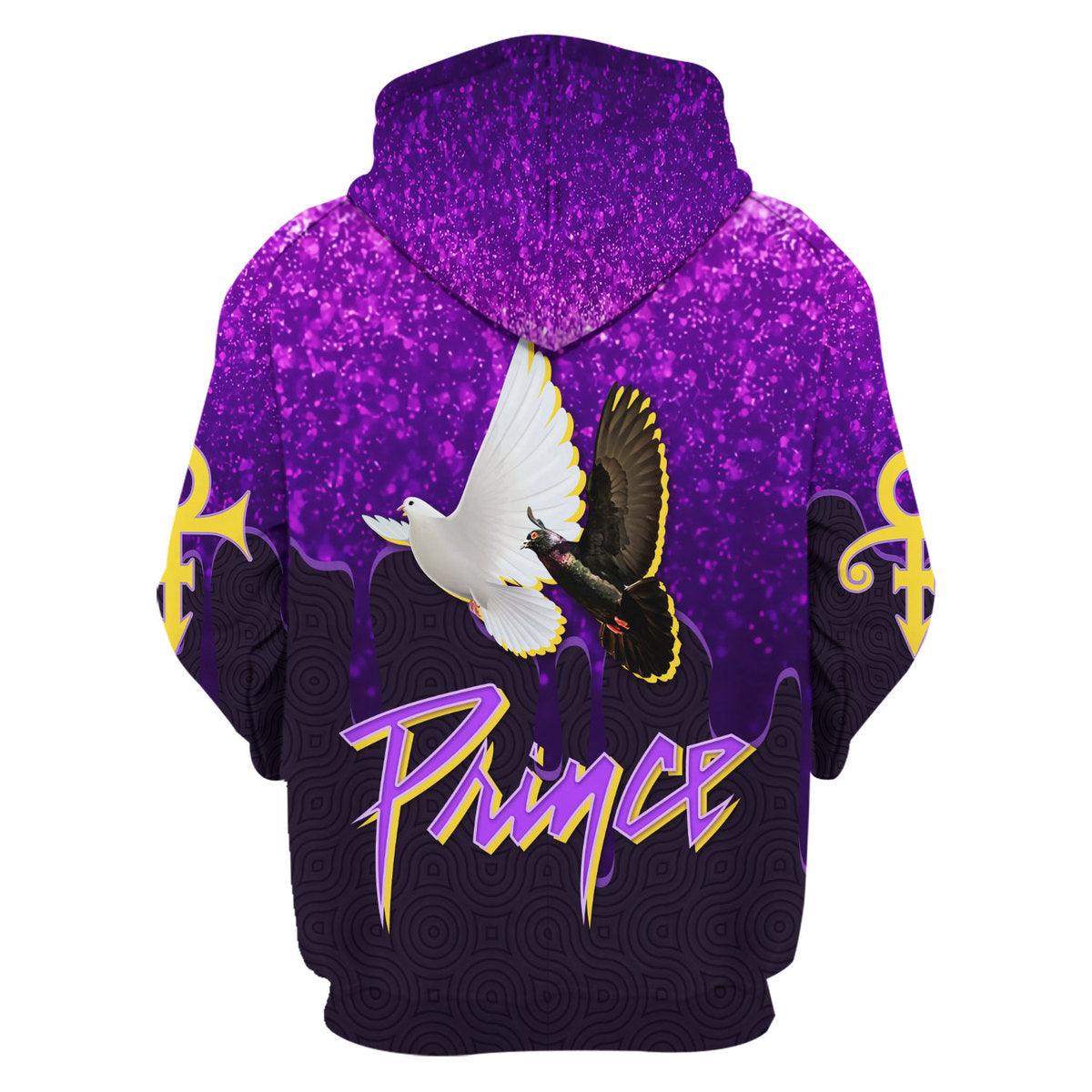 Gearhomie Purple Rain Doves Unisex Pullover Hoodie, Sweatshirt, T-Shirt - Gearhomie.com