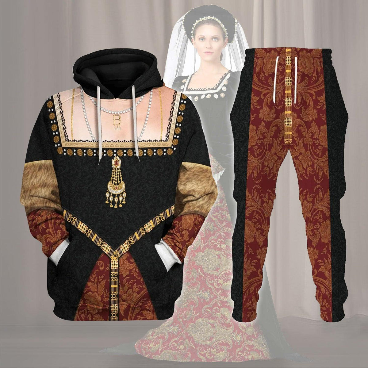 Gearhomie Queen Anne Boleyn Costume Hoodie Sweatshirt T-Shirt Tracksuit - Gearhomie.com